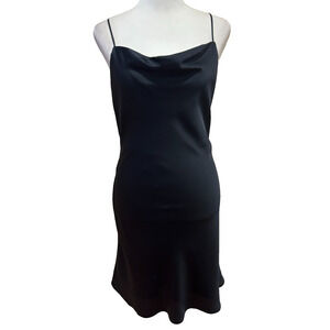 Abercrombie Fitch Black Cowl Neck Y2K Slip Dress Size S Open Back Goth Holiday